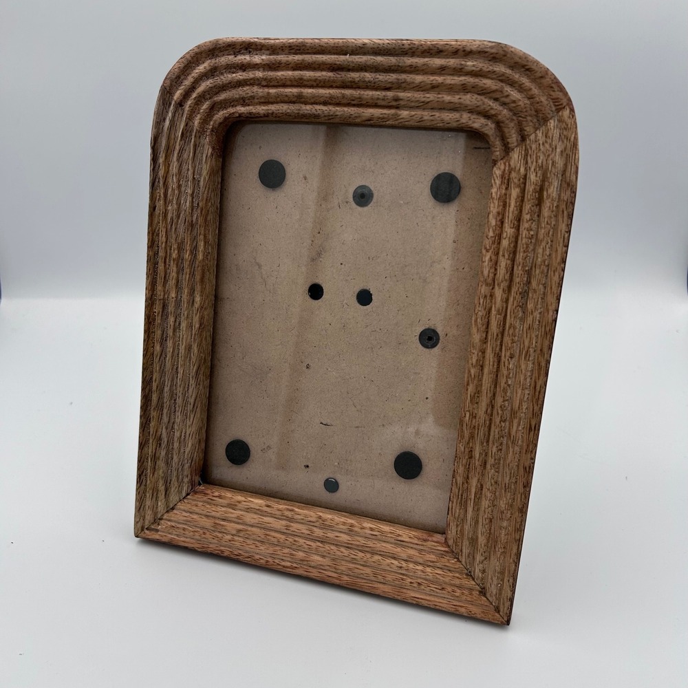 Ashland Home Collection Wood Tabletop Picture Frame Arched Ribbed Natural Brown